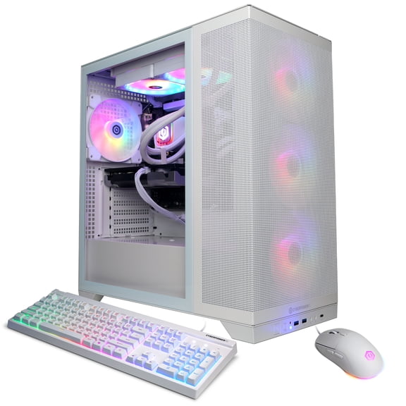 CyberPowerPC Gamer Supreme Gaming Desktop, Intel Core Ultra 7 265F, NVIDIA GeForce RTX 5060 Ti 8GB, 32GB DDR5, 2TB SSD, White, SLC10000CPGV25