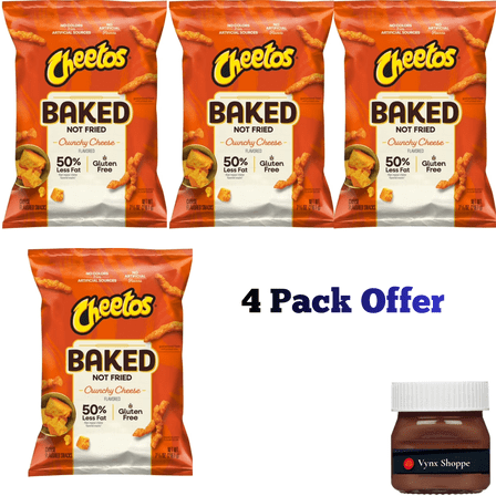 Baked Cheetos Crunchy 50% Less Fat Cheese Flavored Snacks Bag, 7.625 oz