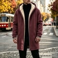 thumbnail image 6 of Mens Fleece Coat Full Zip Hoodie Casual Solid Color Outdoor Pocket Long Sleeve Warm Hoodie Coat, 6 of 6