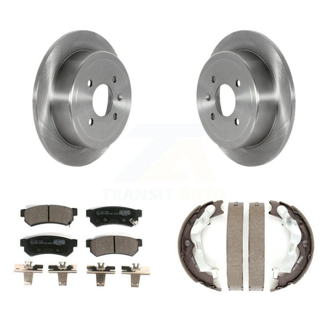 Transit Auto Rear Disc Rotors Ceramic Pads and Parking Brake Shoes Kit for Car 2014-2015 Chevrolet Spark EV K8T-105682