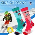 thumbnail image 6 of Kid's Ski Socks, 2 Pairs Long Thick Ski Socks with Featuring Snowman and Sunrise Patterns, Suitable for Boys' and Girls' Aged 3-12 Year, 6 of 7