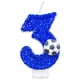 thumbnail image 2 of Vela de cumpleaños de fútbol - Topper de tarta número 9 con purpurina azul y diseño de balón de fútbol para magdalenas, decoraciones para fiestas de adultos y adolescentes, 2 of 2