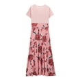 thumbnail image 4 of Women Summer Dress Short Sleeve Casual Long Maxi Dresses For Party Bodycon Beach Sundress Floral Print Boho Dress, 4 of 10