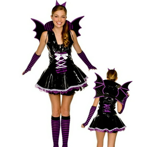 Music Legs Tween Vinyl Vampire Bat Girl Teen Halloween Costume ...
