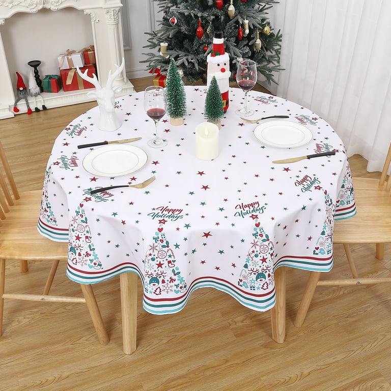 Litake Christmas Decoration Round Christmas Tablecloth Xmas Table