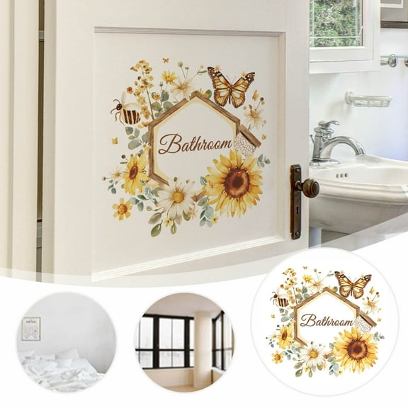 English Slogan Bathroom Sunflower Wall Decals Wall Sticker Bedroom Door Wall Sticker Wholesale Self-adhesive