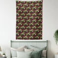 thumbnail image 4 of Vegetable Tapestry, Onion Pepper and Garlic Pattern on Dark Toned Background with Dashed Lines Hearts, Wall Hanging for Bedroom Living Room Dorm Decor, 60W X 80L Inches, Multicolor, by Ambesonne, 4 of 5