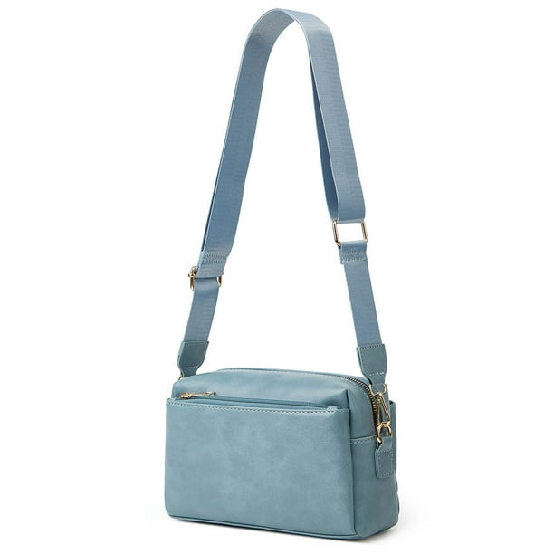 Bolso de hombro Bolsos cruzados de moda Cuero de PU impermeable para el trabajo (Azul claro) Ehuebsd Para Estrenar