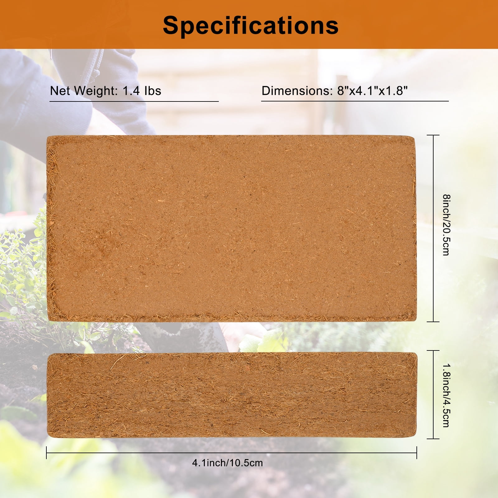 Homneer 10 pack Premium Coco Coir Bricks, Organic Coconut Fiber Substrate with Low pH & EC for Indoor & Outdoor Gardening and Potting Mix