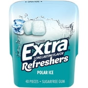 Extra Refreshers Polar Ice Sugar Free Chewing Gum - 40 Pieces Bottle
