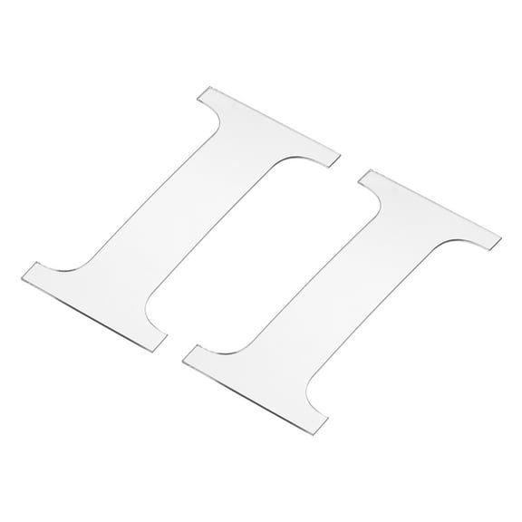 3D Acrylic Alphabet Mirror Wall Stickers Letter I Self-Adhesive Art Sticker Decal Silver 2Pcs