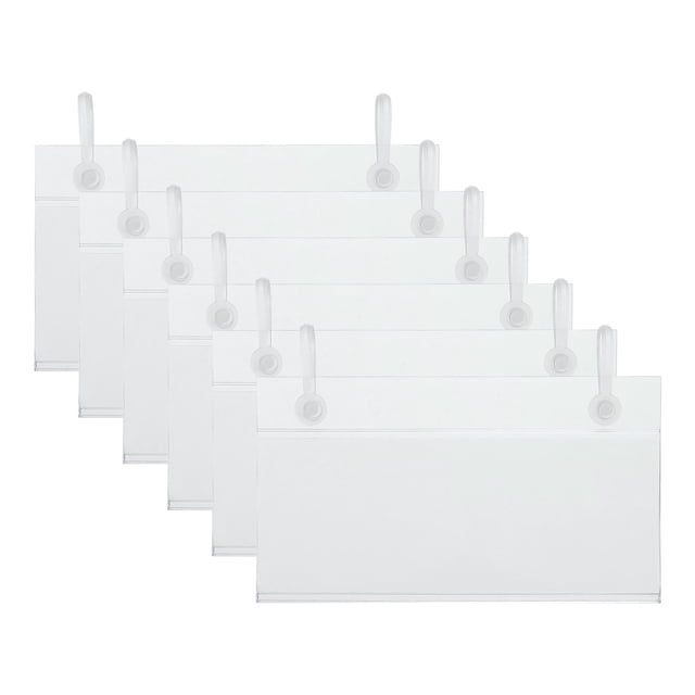 Soportes de etiquetas de plástico de 81x55mm con clips y hebilla colgante, paquete de 30