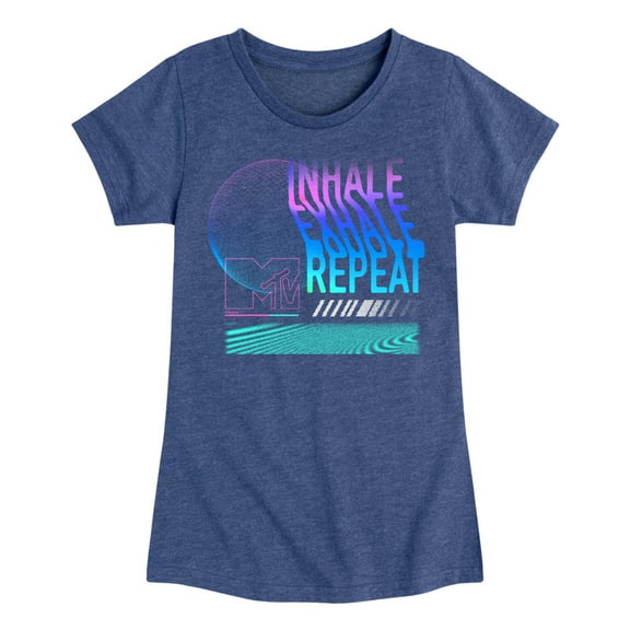 MTV - Inhale Exhale - Toddler & Youth Girls Short Sleeve Graphic T-Shirt