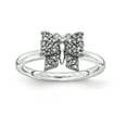 thumbnail image 1 of Bague Papillon en Argent Sterling & Noir Stackable Expressions Taille 9, 1 of 3