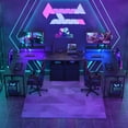 thumbnail image 2 of Homieasy Reversible L-Shaped Gaming Desk with Power Outlet & LED Light Strip, Home Office Computer Desk with Monitor Stand, File Drawer and Workstation,Black, 2 of 7