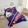 thumbnail image 3 of Bedding Set American Football Comforter Set Blue and Red Rugby Game Helmet Bedding Comforters & Sets Football Sports Team Duvet Set with 2 Pillowcases, Full (Buffalo), 3 of 6