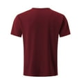 thumbnail image 3 of Xunlbb Mens Shirts Short Sleeve T Shirts, Man Fashion Leisure Solid Color V-neck Ventilation Motion Short Sleeve Gift for Mmen, Red S, 3 of 5