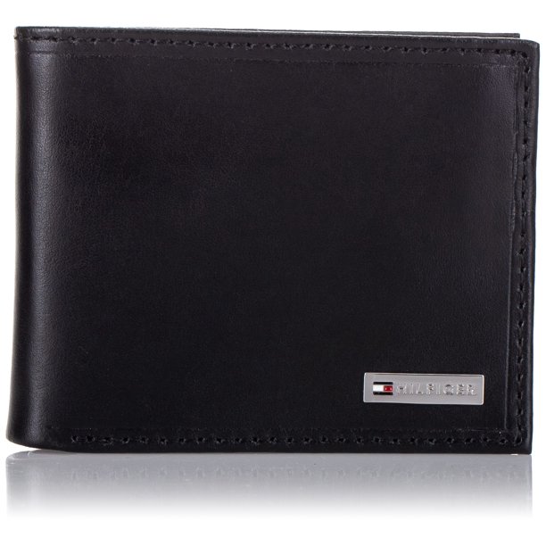 Tommy Hilfiger Men's Leather Passcase Wallet,Black Plaque Walmart.ca
