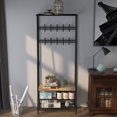 thumbnail image 3 of Hall Tree with Bench – 4-in-1 Rustic Entryway Organizer – 5 Hooks, Shoe Rack & Coat Rack – 200 lb Seat – Space-Saving – MDF & Steel – 70"H, 3 of 114