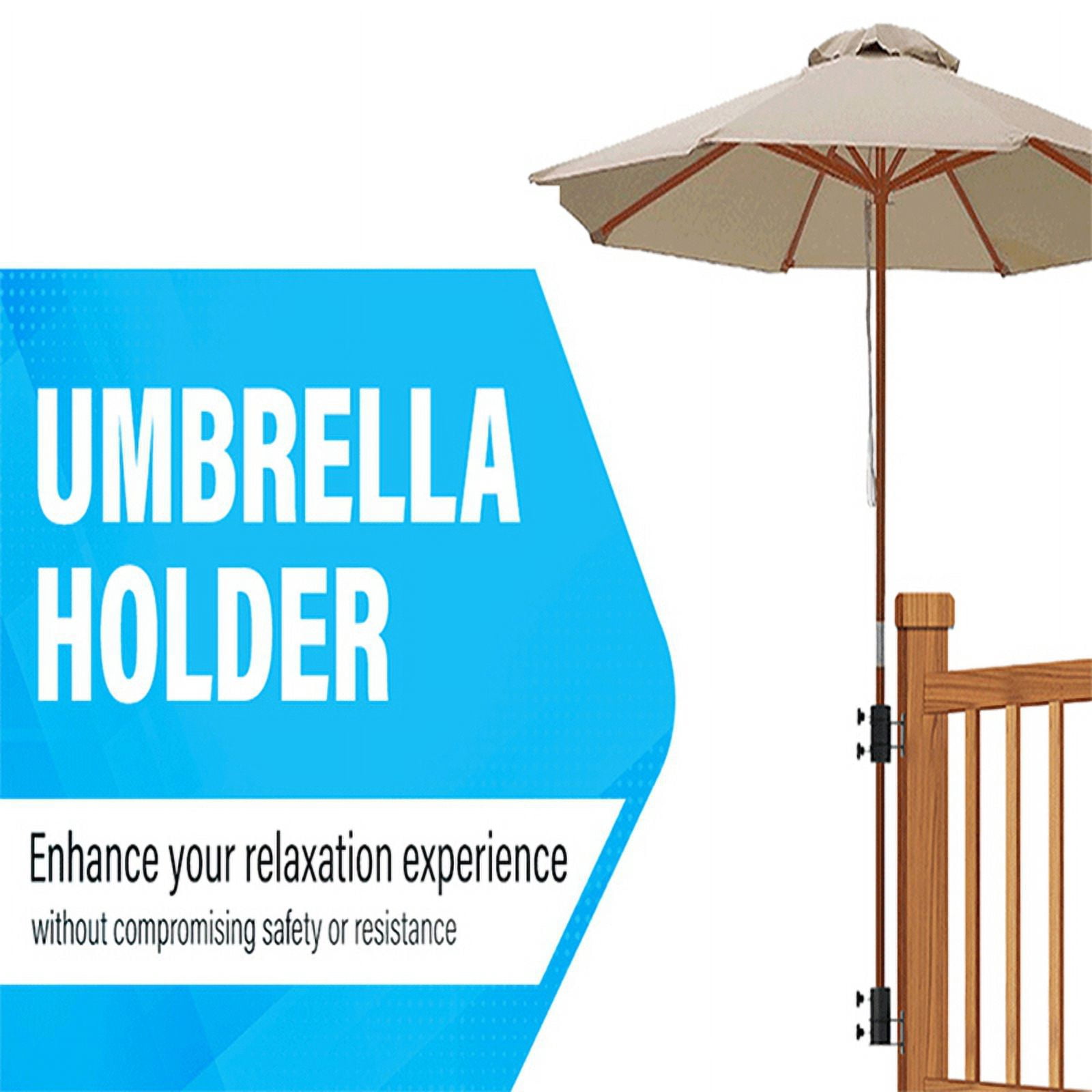 Umbrella Stand Umbrella Clamp Mount Bracket for Deck Railing, 2Pcs