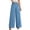 Blue, variant on Women's High Waisted Palazzo Pants Cotton Linen Wide Leg Trousers Casual Smocked Waist Beach Pants Flowy Long Swing Pants
