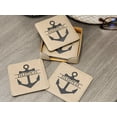 thumbnail image 5 of Anchor Coasters, Father's Day Coaster Set, Boater Gift, Present for Boat Owner, Nautical Coasters - Anchor Handmade Coasters Set of 6 - Engraved Barware Decorations - Leather Bar Decor, 5 of 5