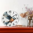 thumbnail image 2 of Wall Clock 10 Inch Silent Non-Ticking 8 Bird in Blue Battery Operated Rustic Retro for Living Room Home Kitchen Bathroom, 2 of 7
