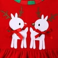 thumbnail image 5 of Conjunto de 2 piezas de camiseta y pantalones de lunares con estampado de ciervos de manga larga para niñas y bebés de Navidad, 5 of 5