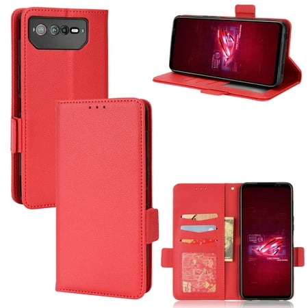 Asus ROG Phone 6 Case , PU Leather Flip Cover Card Slots Magnetic Closure Wallet Case for Asus ROG Phone 6