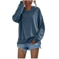 thumbnail image 2 of Xcmzpl Women's Hoodies Cute Solid Color Hooded Sweatshirt Holiday Pullover Tops Workout Long Sleeve Blouses Winter Fashion, 2 of 9