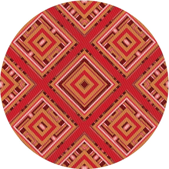 Ahgly Company Machine Washable Indoor Square Transitional Bright Orange Area Rugs, 3' Square