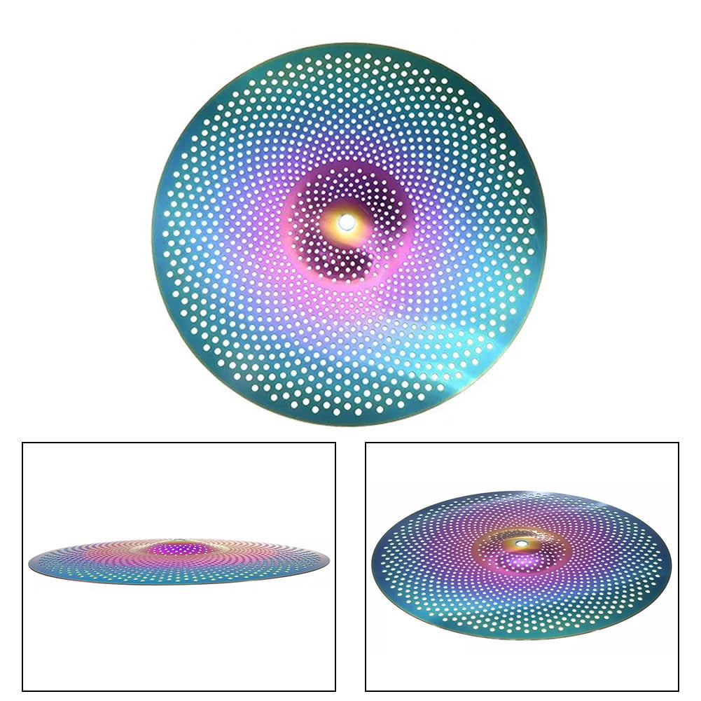 1pc Colorful Silent Cymbal Alloy Mute Cymbal Set 14 Inch Low Volume Cymbal Colorful Silent Cymbals Percussion Accessories
