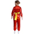 thumbnail image 2 of Zaldita Kids Boys Girls Chinese Kung Fu Suit Tai Chi Training Uniform Martial Arts Clothes Set Red 120, 2 of 7