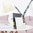 thumbnail image 6 of 1 Pc Simple Alloy File Document Stand Rack Desktop Storage Rack File Holder (Light Golden), 6 of 6