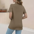 thumbnail image 4 of OSOLU Women Solid Color Crew Neck Loose Casual T-Shirt Short Sleeve Tee Tops Holiday Dailywear, 4 of 6