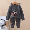 thumbnail image 2 of Gibobby Toddler Boys Pajamas Boy Clothing Sets Cartoon Print Fall Winter Long Sleeve Top Pants Pajamas 2 Pc Loungewear For 12 Months 2t 3t 4t 5t Boy Pjs Set Kid Sleepwear,Grey,Size 2-3 Years, 2 of 7