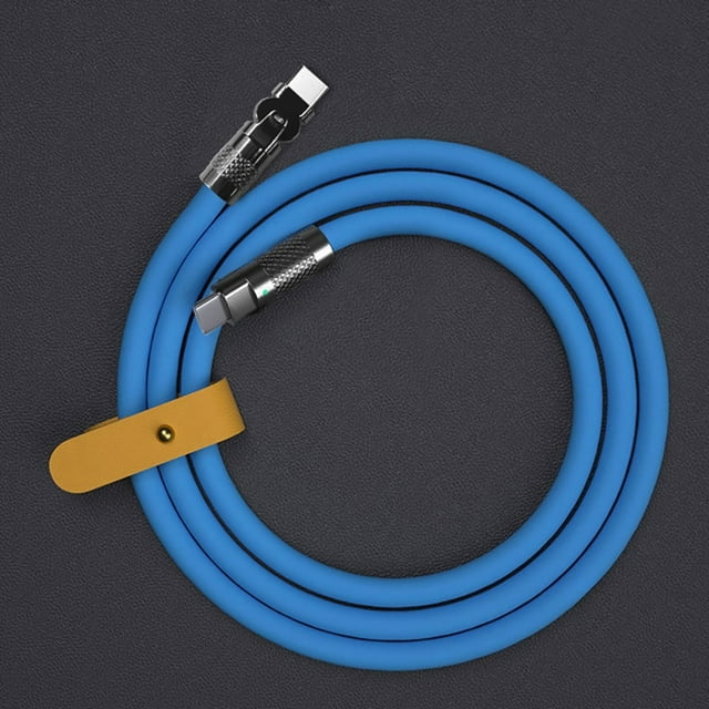 120W 6A Fast Charge Type C Silicone Rotating Elbow USB C to C Cable 1M 2M Data Charger High Speed Transfer for Samsung Huawei