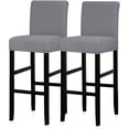 thumbnail image 1 of Housses de Chaise de Comptoir de Pub Réutilisables Housse Extensible Amovible Lavable Ensemble de 2 (86-Argent Gris), 1 of 6