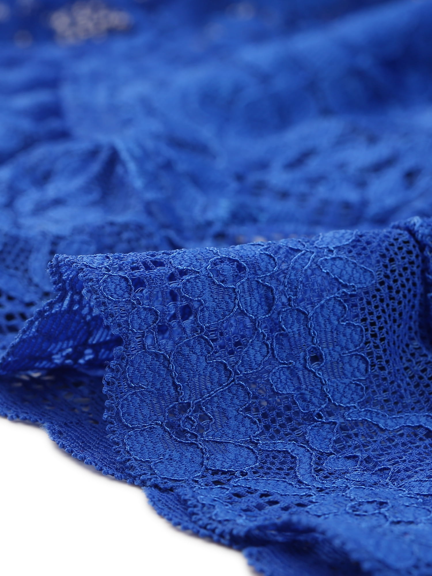 DARING DIVA Women's Lace Bolero Shrugs Sheer Crop Cardigan XS Royal Blue