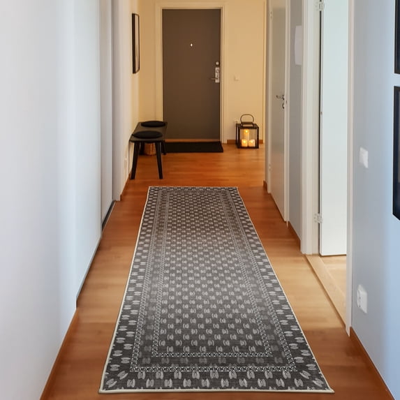 Modern Decorative Rug, Minimal Cartoonish Circular Ornaments Repetitive Design Creative Pattern, Quality Carpet for Bedroom Dorm and Living Room, 6 Sizes, Grey and Dark Taupe, by Ambesonne