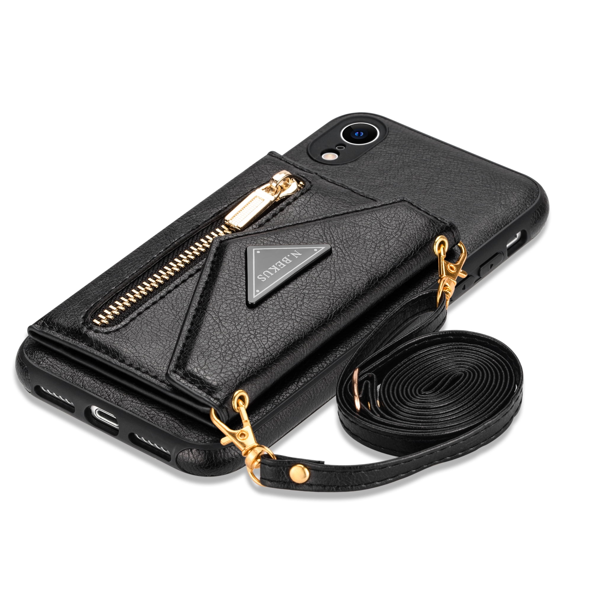 Apple iPhone XR Crossbody Bag Case, Dteck Zipper Pocket Credit Card