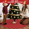thumbnail image 5 of 48 Inch Christmas Tree Skirt – Velvet Plush Tree Mat, Soft Thickened Polyester with Red Ties, Single-Sided Printing, Available in 30in/36in/48in, Perfect for Holiday Xmas Tree Decoration, 5 of 7