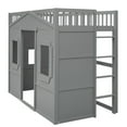 thumbnail image 4 of Twin Size House Loft Bed With Ladder-Gray, 4 of 9