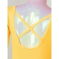 thumbnail image 6 of YONGHS Girls Long Sleeve Ballet Leotard Dance Top Gymnastics Bodysuit Ballerina Romper Team wear Yellow 13-14, 6 of 7