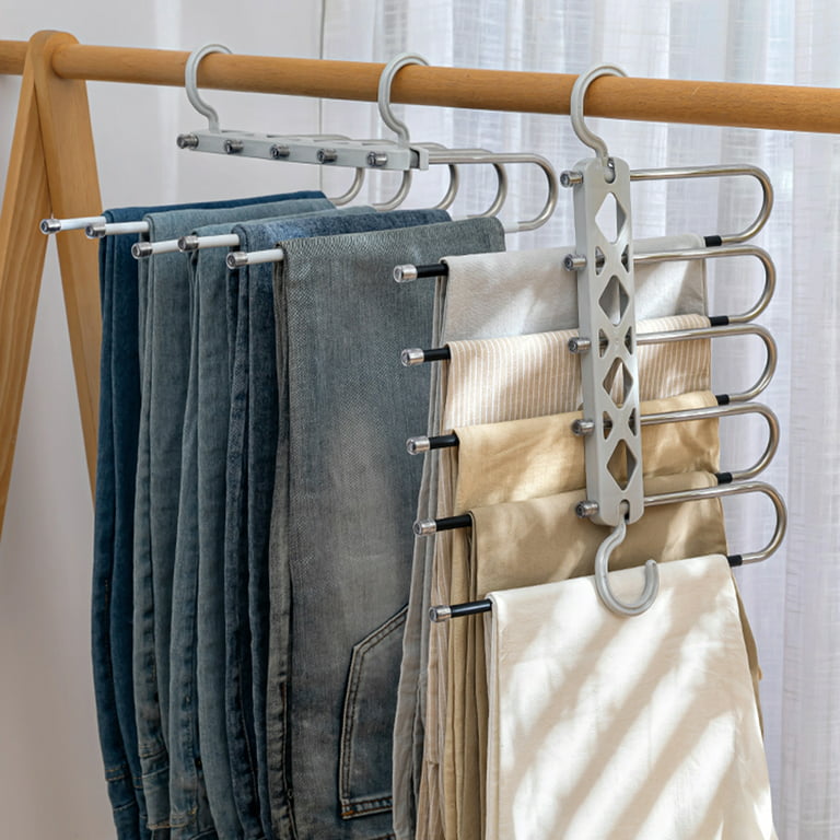 Wooden Pants Hangers, Multi-purpose Closet Hangers That Save Space,  Suitable For Clothes, Pants, Scarves And Ties