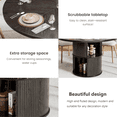 thumbnail image 5 of Round Dining Table for 4-6 People, 47 Inches Kitchen Dining Table with 2-Layer Storage Shelf for Dining Room, Kitchen, Living Room, Black(Table Only), 5 of 8
