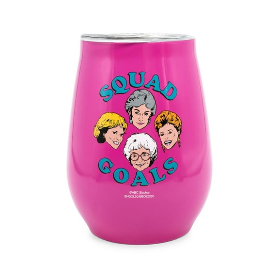 The Golden Girls "Squad Goals" 10-Ounce Stainless Steel Stemless Tumbler w/ Lid