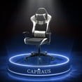 thumbnail image 6 of CAPHAUS Ergonomic Gaming Chair, High Back PU Leather Office Chair, Backrest and Seat Height Adjustable Video Game Chair, Swivel Recliner w/ Headrest, Armrest, and Lumbar Support, White, Diamond, 6 of 9