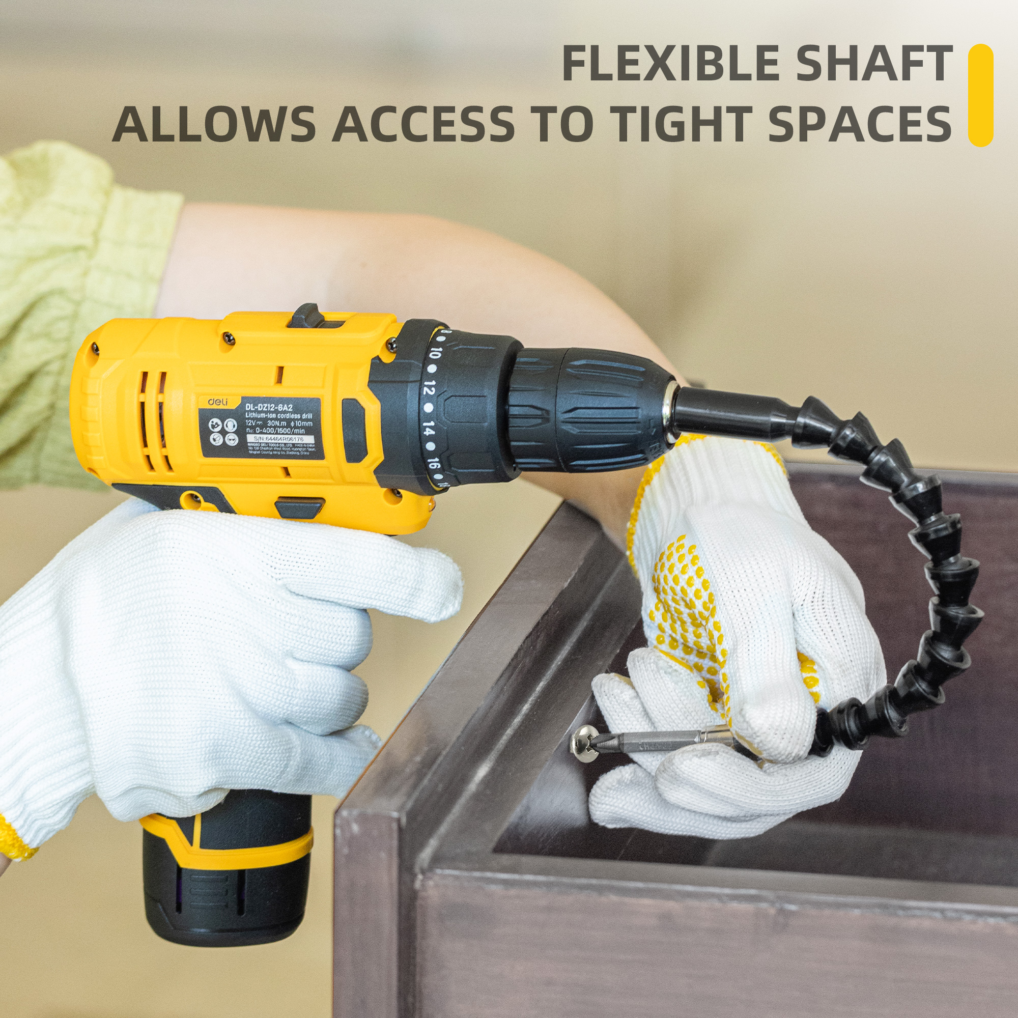 Deli 12V Max Lithium-Ion Cordless Impact Drill Driver Set photo 6