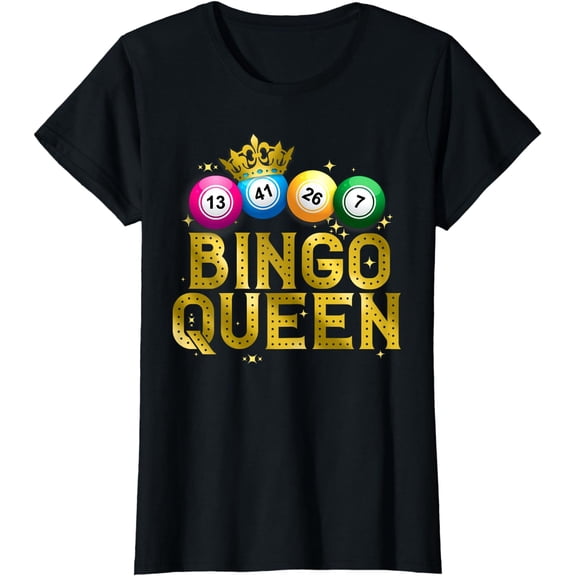 Cool Bingo Queen For Women Girls Lotto Casino Lucky Gambling T-Shirt